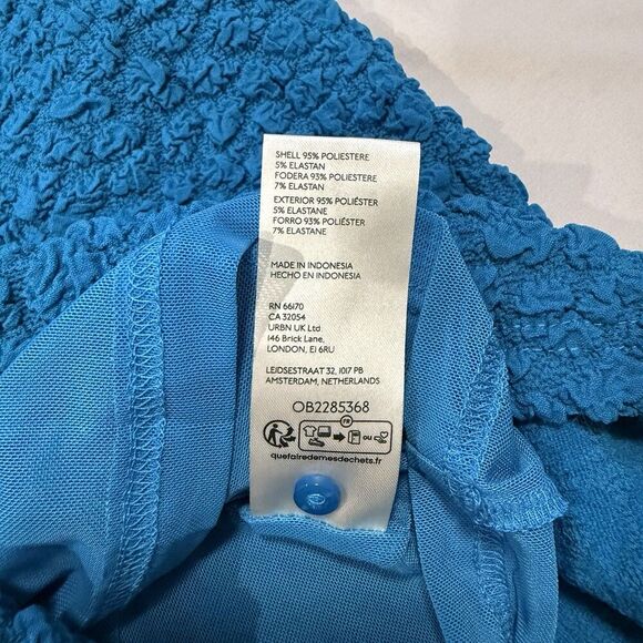 By Anthropologie Textured Mini Shift Dress Size XXS Blue New Stretch Sleeveless - Picture 8 of 10